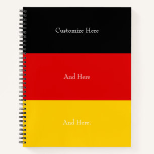 Germany Flag Colours Black Red Gold Personalized N Notebook