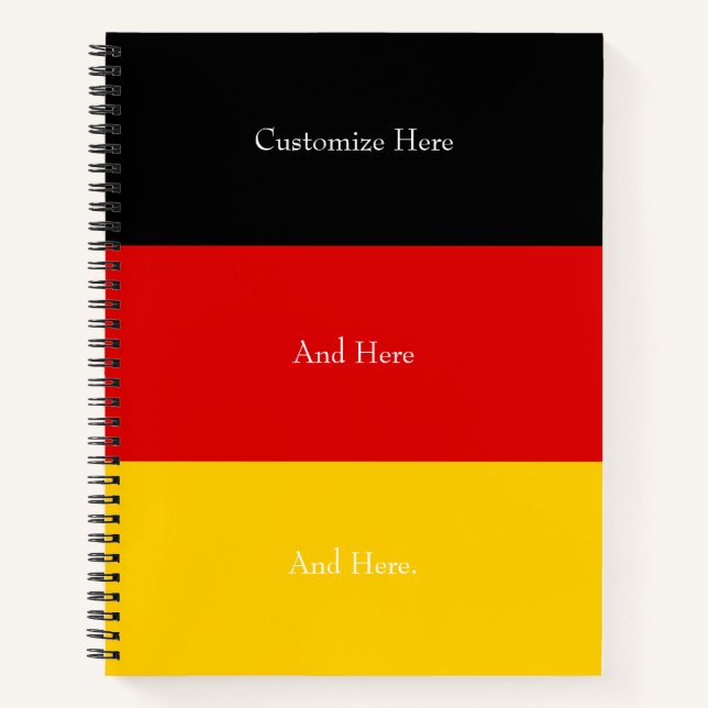 Germany Flag Colours Black Red Gold Personalized N Notebook (Front)
