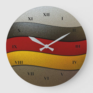 Germany Flag Colours-Chrome by Shirley Taylor Large Clock