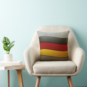 Germany Flag Colours-Chrome by Shirley Taylor Throw Pillow