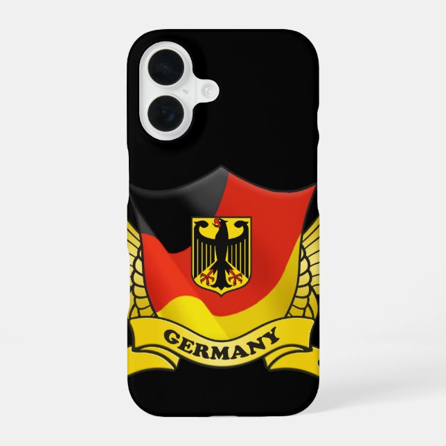 Germany Flag Emblem iPhone 16 Case (Back)