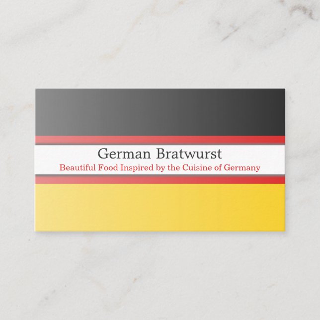 Germany Flag, Fully Customizable Business Card (Front)