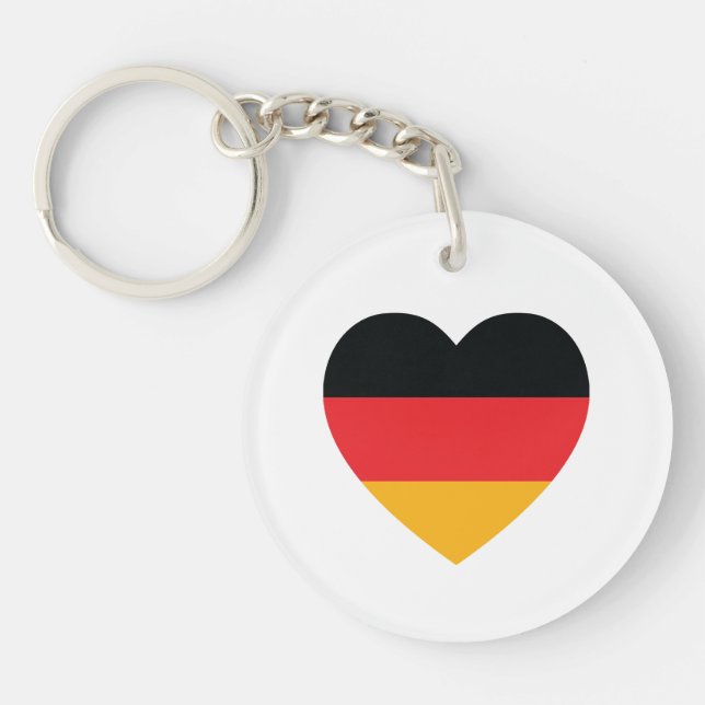 Germany Flag Heart Acrylic Keychain (Front)