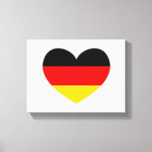 Germany Flag Heart Canvas Print