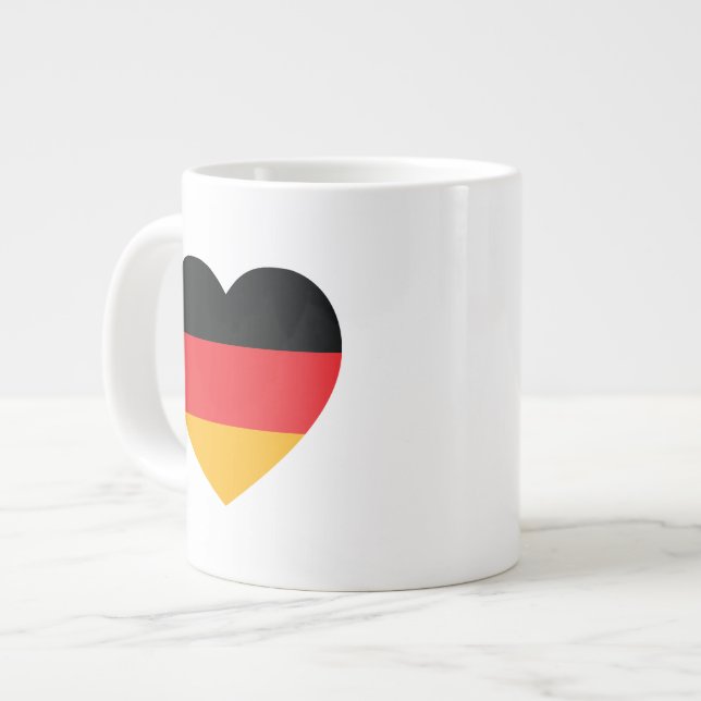 Germany Flag Heart Jumbo Coffee Mug (Front Left)