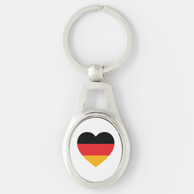 Germany Flag Heart Metal Keychain (Front)