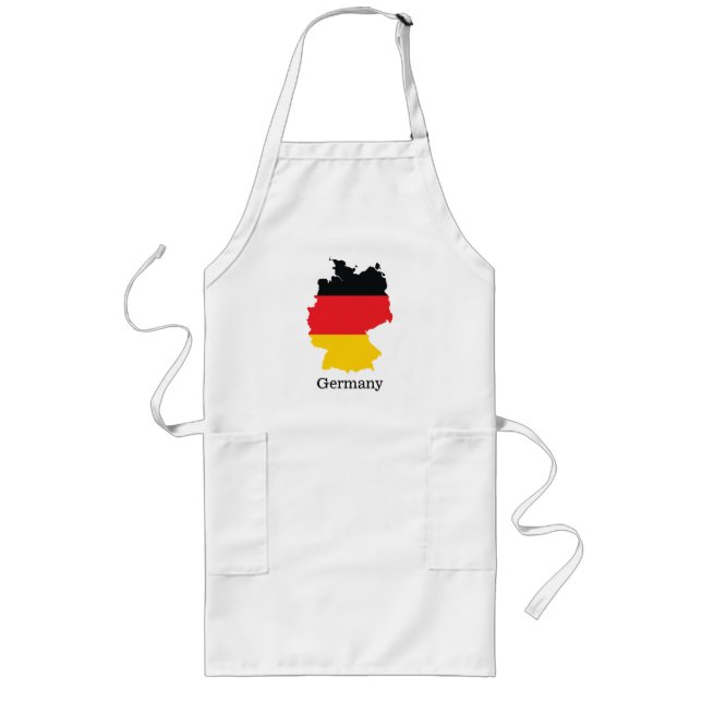 Germany Flag in Map Souvenir Design Long Apron (Front)