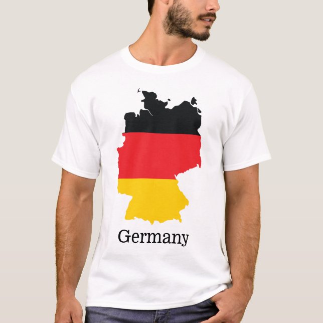 Germany Flag in Map Souvenir Design T-Shirt (Front)