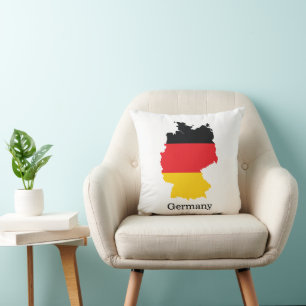 Germany Flag in Map Souvenir Design Throw Pillow