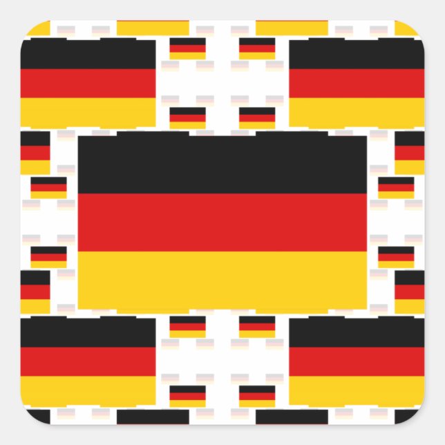 Germany Flag in Multiple Colourful Layers 2 Square Sticker (Front)