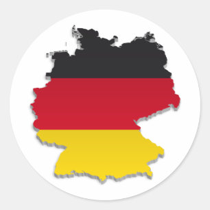 Germany Flag Map_2 Classic Round Sticker