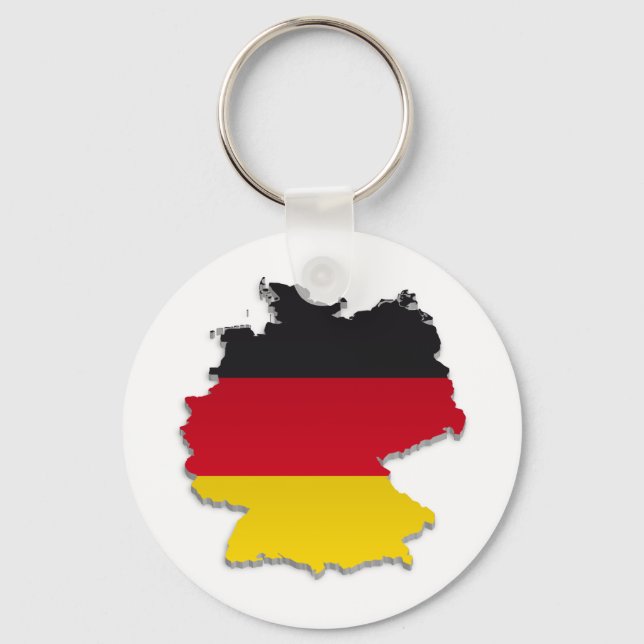 Germany Flag Map_2 Keychain (Front)