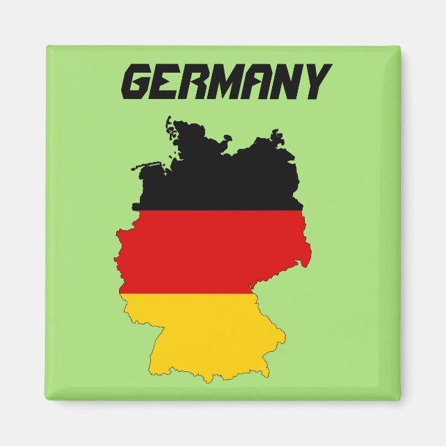 Germany Flag Map Magnet (Front)