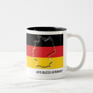 GERMANY FLAG MAP Scripture Customized White Two-Tone Coffee Mug