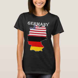 Germany Flag Map USA Ancestry Expatriate Expat T-Shirt