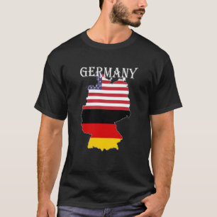 Germany Flag Map USA Ancestry Expatriate Expat T-Shirt