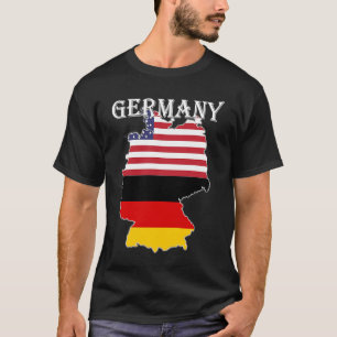 Germany Flag Map USA Ancestry Expatriate Expat T-Shirt