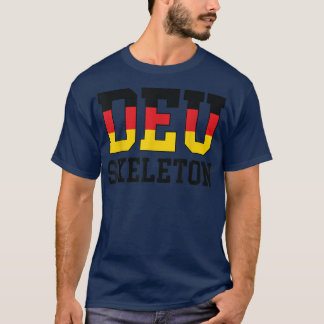 Germany Flag Musher  German DEU Skeleton  T-Shirt