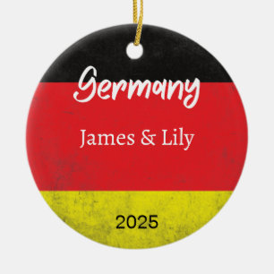 Germany Flag Ornament, Personalized Germany Ceramic Ornament