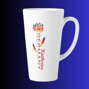 Germany Flag Rose Personalized Large Latte Mug