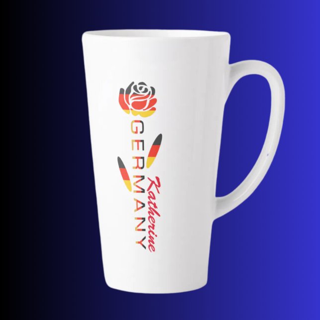 Germany Flag Rose Personalized Large Latte Mug (Creator Uploaded)