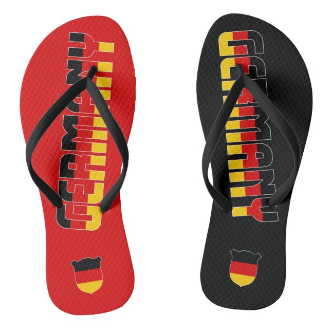 Germany Flag Superb Patriotic Flip Flops (Footbed)
