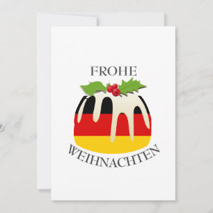 GERMANY FLAG Weihnachtspudding Festive Holiday Card