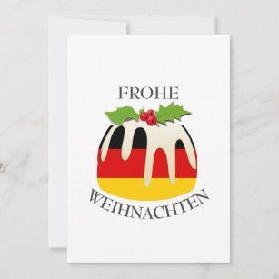 GERMANY FLAG   Weihnachtspudding   Festive Holiday Card