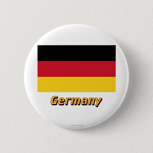 Germany Flag with Name 2 Inch Round Button (Front)