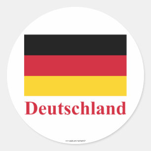 Germany Flag with Name in German Classic Round Sticker