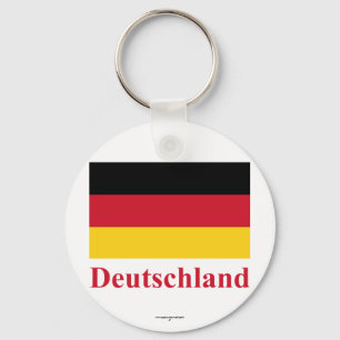 Germany Flag with Name in German Keychain
