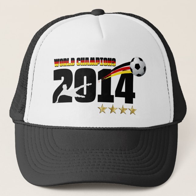 Germany Flag World Champion 2014 Soccer Trucker Hat (Front)