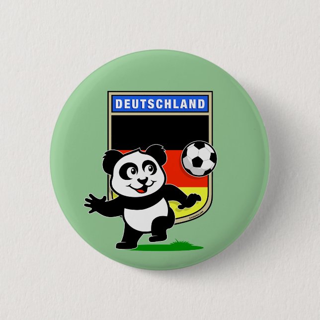 Germany Football Panda 2 Inch Round Button (Front)