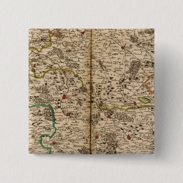 Germany forests 2 inch square button (Front)