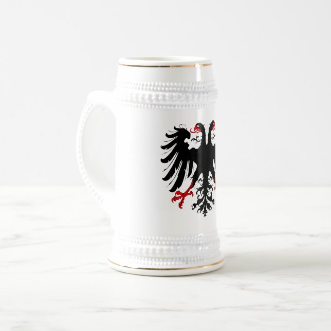 Germany forever/German empire flag double eagle Co Beer Stein (Front Left)