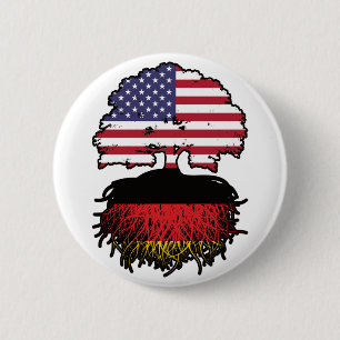 Germany German American USA United States America 2 Inch Round Button