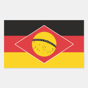 Germany German Brazil Brazilian Flag Sticker