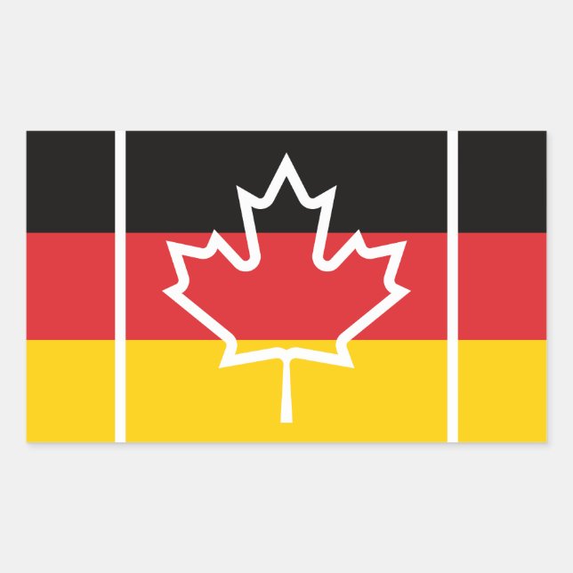 Germany German Canada Canadian Flag Sticker (Front)