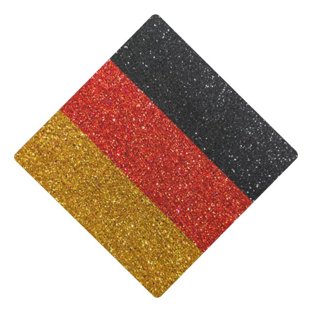 Germany German Flag Graduate Graduation Glitter Graduation Cap Topper (Front)