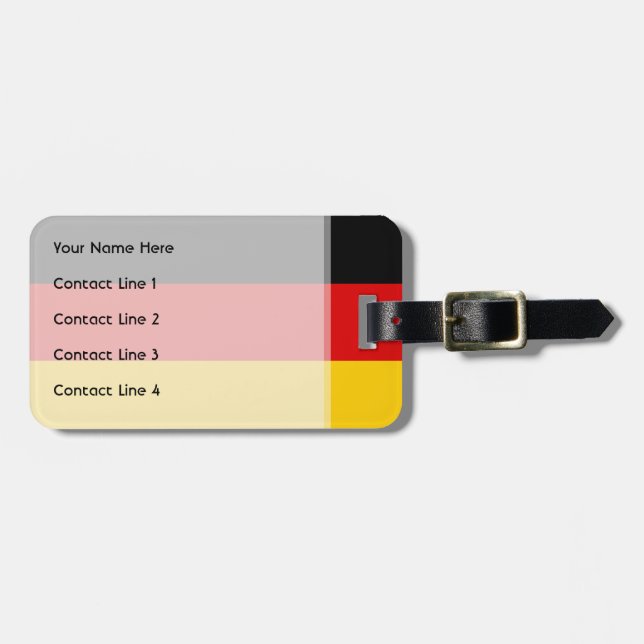 Germany – German Flag Luggage Tag (Front Horizontal)