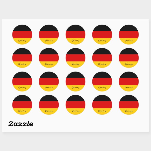 Germany & German flag patriots, holiday / sports Classic Round Sticker (Sheet)