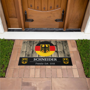 Germany & German Flag Rustic Wood / Family Doormat