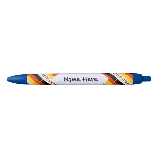 Germany German Flag Tiled Black Personalization  Ink Pen (Front)
