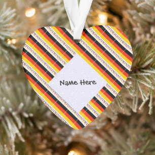 Germany German Flag Tiled Black Personalization Ornament
