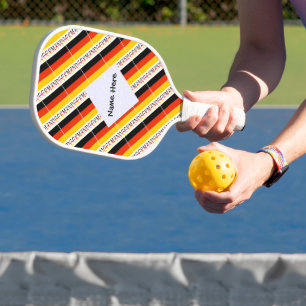 Germany German Flag Tiled Personalized Name Pickleball Paddle