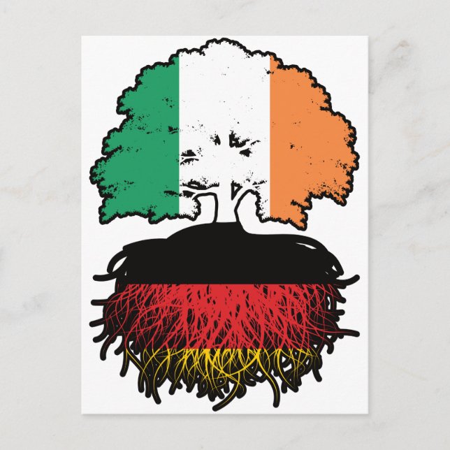 Germany German Irish Ireland Tree Roots Flag Postcard (Front)