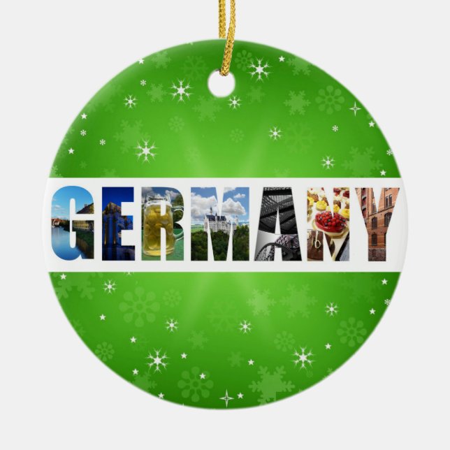 Germany German Travel Photos Christmas Ceramic Ornament (Front)