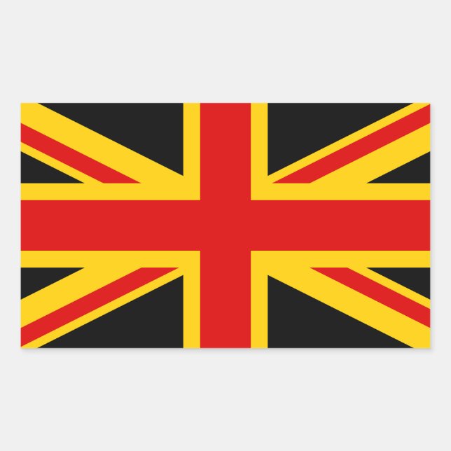 Germany German United Kingdom UK British Flag Sticker (Front)