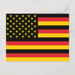 Germany German USA American United States US Flag Postcard