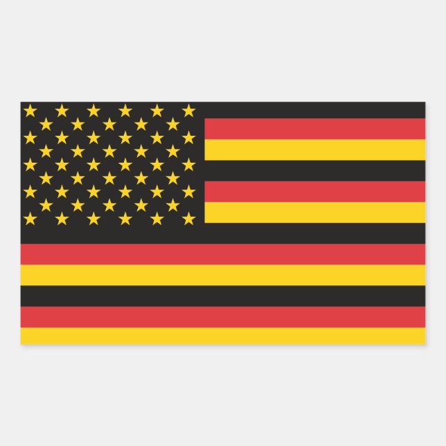 Germany German USA American United States US Flag Sticker (Front)